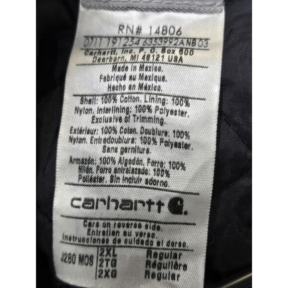 Carhartt J280 MOS Jacket Mens 2XLarge Hooded Full Zip Workwear Grunge Make offer - Picture 9 of 10